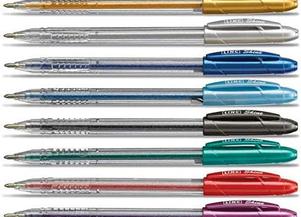 Linc 10 x Shine Sparkled GLITTER Gel Pens 0.7 mm FINE Tip 10 colours