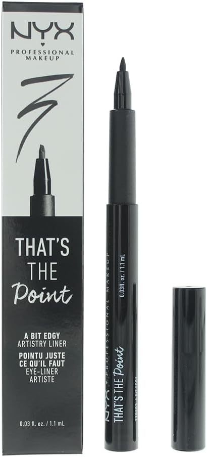 NYX Professional Makeup That's The Point Black Artistry Eyeliner Waterproof Liquid Eyeliner Pen, Precision Tip for Sharp Winged Look, Smudge-Proof, Long-Lasting, Intense Black, 1.1ml