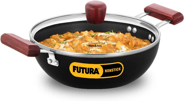 Hawkins Futura 2.5 Litre Non Stick Deep Kadhai with Glass Lid