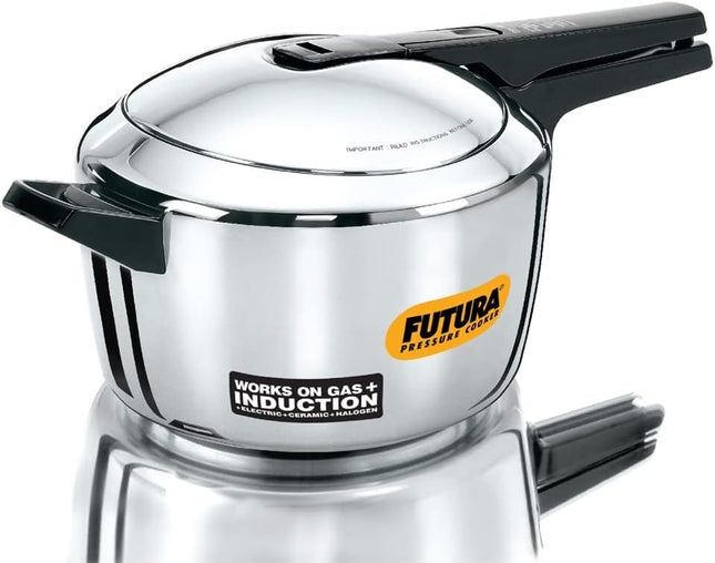 Hawkins Futura 5.5 Litre Induction Pressure Cooker, Stainless Steel Inner Lid Cooker, Silver