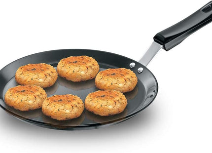 Futura Hard Anodised Flat Tawa 10-Inch (4.88mm) Non-Stick Griddle Pan with Sturdy Handle for Roti, Dosa & Pancakes