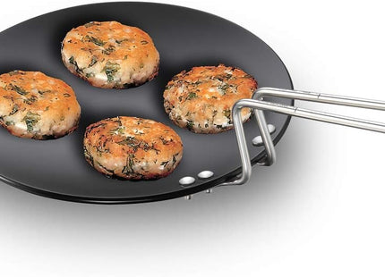Futura Hard Anodised Concave Tawa with Steel Handle – Premium Non-Stick Griddle for Roti, Chapati & Paratha