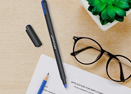 Pentonic Ball Pen Blister Pack | 0.7 mm Tip Size | Smooth Writing, Sleek Matte Finish | Use For School, office | Black Body, Multicolor Ink, Pack of 10