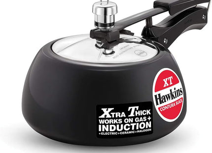 Hawkins Black 3, 3.5 Litre Pressure Cooker, Hard Anodised, Induction & Gas Compatible, Black