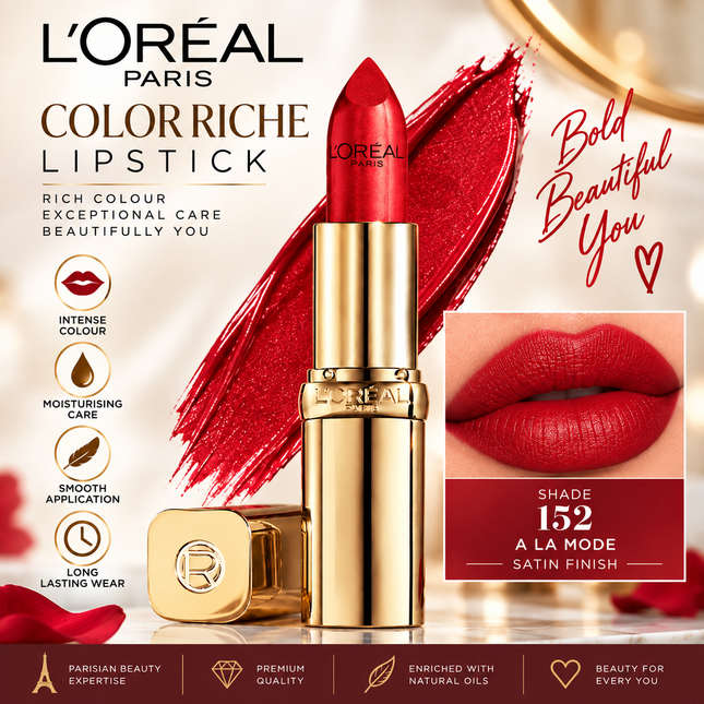 L'Oréal Paris Color Riche Lipstick Satin & Matte Finish Rich Lip Colour Makeup Collection