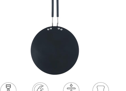 Vinod Cookware Hard Anodized Cooking Griddle (Tawa) - Anodized Aluminum Griddle Pan - Non Stick Pan with Anti Scratch Surface - (Black) - (11 IN / 28 CM)