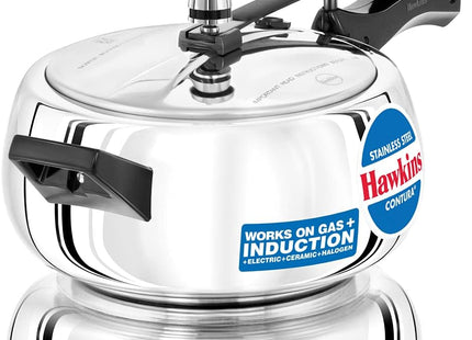 Hawkins Contura Pressure Cooker, Stainless Steel Cooker, Handi Cooker, Induction Cooker, Silver