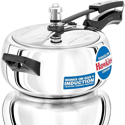 Hawkins Stainless Steel Pressure Cooker 2L 3L 3.5L 5L GAS Induction Compatible Base