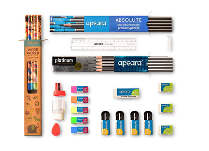 Apsara Writing Kit for Smarter Children, Includes Pencils, Eraser, Sharpener