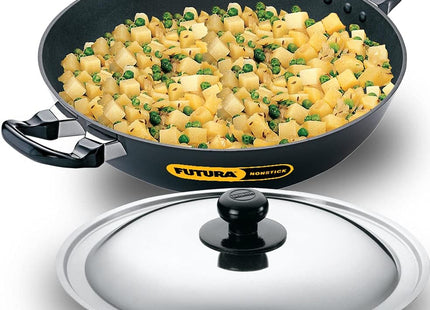 Futura Non-Stick Deep-Fry Pan(Kadhai) 2.5/4-Litre with Steel Lid and Round Bottom