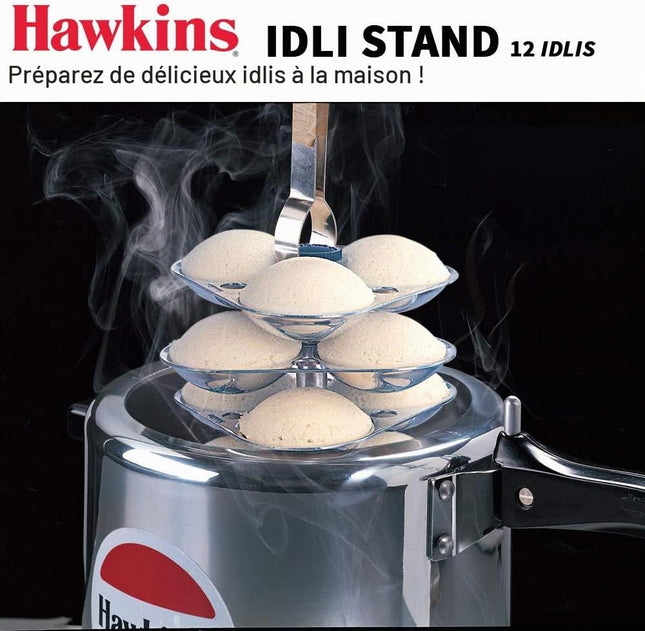 Hawkins Idli Maker Stand for 3L 5L Pressure Cooker Aluminium 12 Idli Steamer