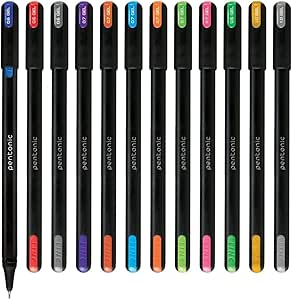 Pentonic Writing Pens | Gel Pen, Ballpoint Pen & Glitter Gel | 0.6mm/0.7mm/1.0mm | 10 & 12 Pack