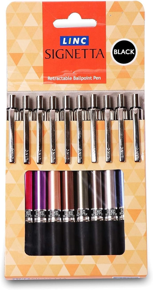 Linc New Signetta Ball Pen Blue Ink Pack of 10