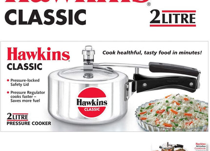 Hawkins Classic Aluminium Pressure Cooker for Kitchen | Gas & Induction Compatible | Durable Safety Valve | India