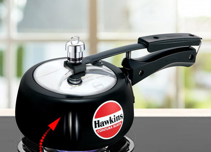 HAWKINS Hard Anodised Pressure Cooker, Aluminum, Contura Black