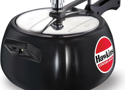 HAWKINS Hard Anodised Pressure Cooker, Aluminum, Contura Black