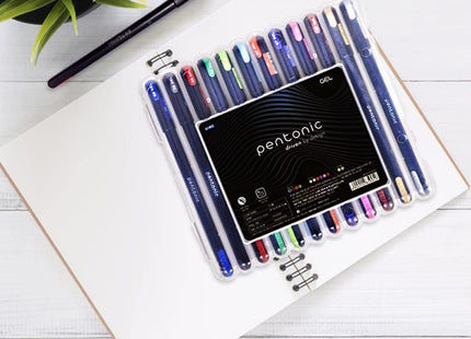 Pentonic Writing Pens | Gel Pen, Ballpoint Pen & Glitter Gel | 0.6mm/0.7mm/1.0mm | 10 & 12 Pack
