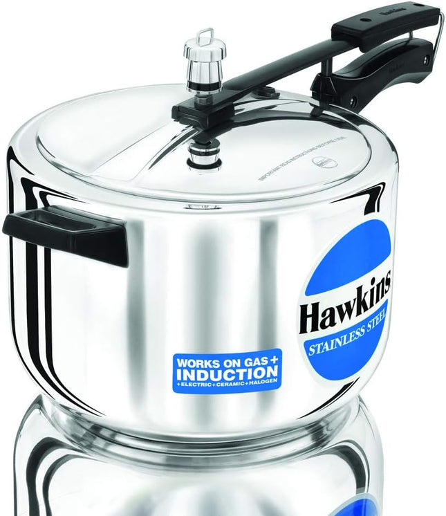 Hawkins Stainless Steel Induction Compatible Pressure Cooker, Silver