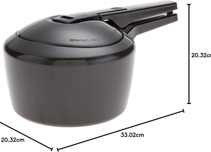 HAWKINS Futura Pressure Cooker, Hard Anodised Inner Lid Pressure Cooker, Small Cooker, Black