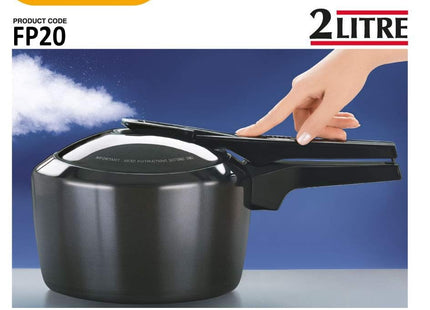 HAWKINS Futura Pressure Cooker, Hard Anodised Inner Lid Pressure Cooker, Small Cooker, Black