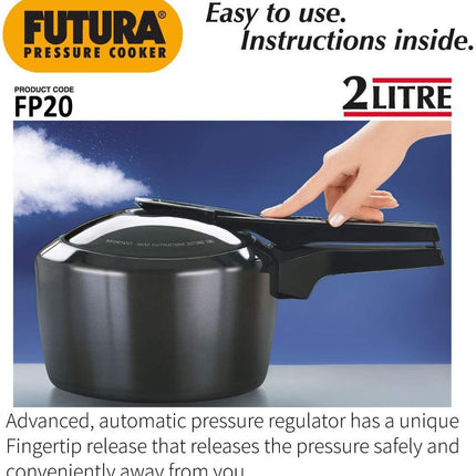 Futura by Hawkins Hard Anodized Pressure Cooker 2L 4L 5L 9L Black Cooker Everyday Cooking