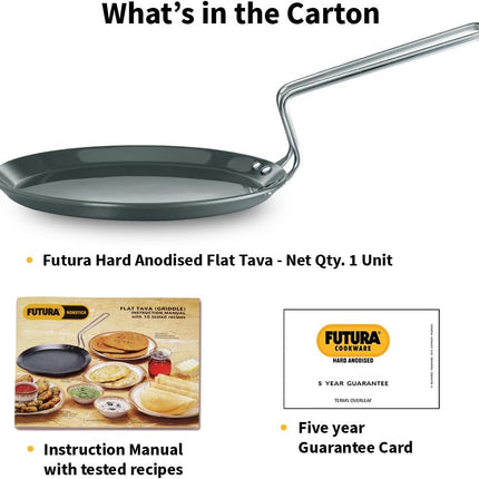Hawkins Futura Hard Anodised Flat Tava 22cm 26cm Aluminium Griddle Dosa