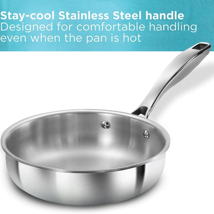 Hawkins Pro Tri Ply Stainless Steel Cookware Fry Pan Kadhai Lid Induction Gas Oven Safe