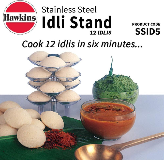 Hawkins Stainless Steel Idli Stand 5L Pressure Cooker Compatible 12 Idli Steamer
