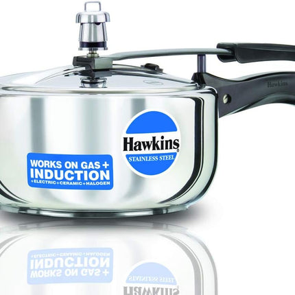 Hawkins Stainless Steel Pressure Cooker 2L 3L 4L 5L 6L Induction Gas Electric Compatible
