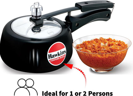 HAWKINS Hard Anodised Pressure Cooker, Aluminum, Contura Black