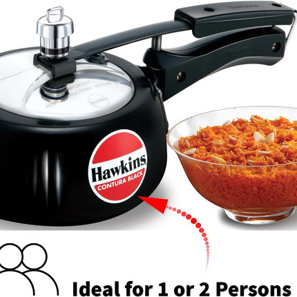 Hawkins Contura Hard Anodized Pressure Cooker 1.5L to 6.5L Curved Body Energy Efficient Cooker