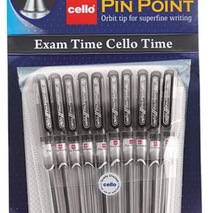Cello Techno Tip Ball Pens Pack of 10 Blue Ink Smooth Writing Pens