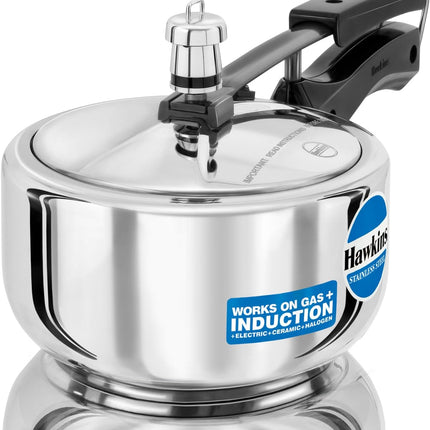 Hawkins Stainless Steel Pressure Cooker 2L 3L 4L 5L 6L Induction Gas Electric Compatible