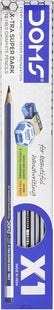 Doms X1 X-Tra Super Dark Pencils 1 Pack - 10 Pencils - 1 Eraser + 1 Sharpner + 1 Protection Cap Free