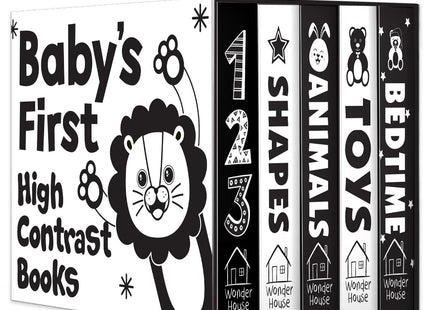 Baby’s First High-Contrast Books Boxed Set [Box Set of 5] - Age Group: 0+ / Black and White Tummy Time Books /Illustrated Board Book for Kids/Toddlers / (High Contrast Board Books)