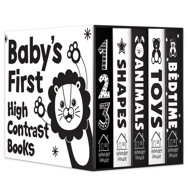 Baby’s First High-Contrast Books Boxed Set [Box Set of 5] - Age Group: 0+ / Black and White Tummy Time Books /Illustrated Board Book for Kids/Toddlers / (High Contrast Board Books)