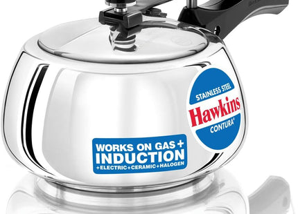 Hawkins Contura Pressure Cooker, Stainless Steel Cooker, Handi Cooker, Induction Cooker, Silver