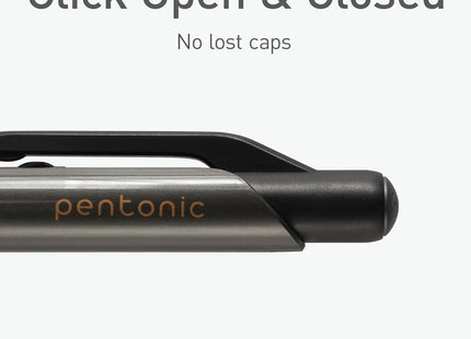 Pentonic GR-T Retractable Gel Pens, 10 Count, Black Ink, 0.7 mm Fine Point, Smooth Writing For Journaling, Note Taking, Office & School (1002363)