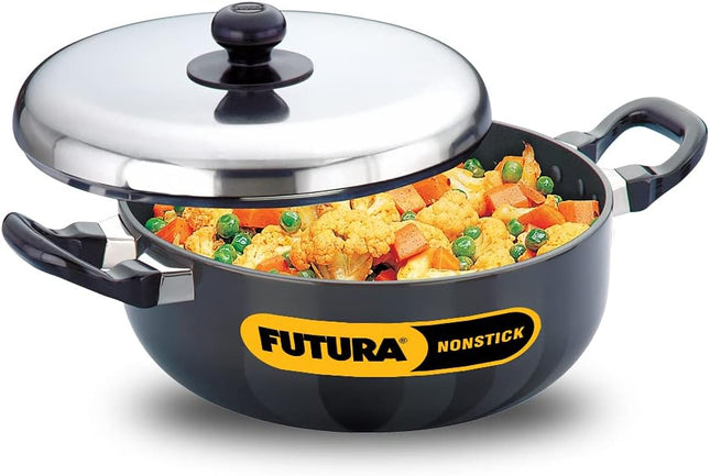Hawkins Futura Non Stick Frying Pan with Lid, Hard Anodised Aluminium All Purpose Pan (2.5L & 3L)