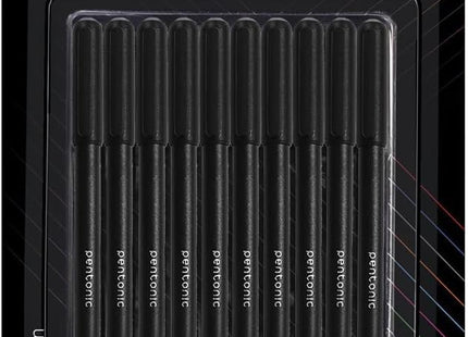 Pentonic Ballpoint Pens | Black, Blue & Red Ink | 0.7mm Fine Tip | Smooth Writing | Pack of 10