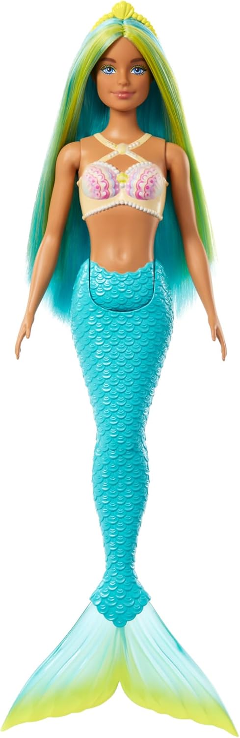 Barbie Fashionistas Curvy Doll – Vibrant Blue Hair & Floral Outfit, Inclusive Body Type Fashion Doll – HRR02