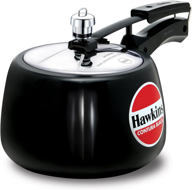 HAWKINS Hard Anodised Pressure Cooker, Aluminum, Contura Black