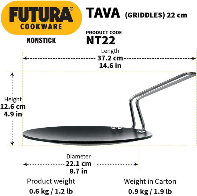 Hawkins Futura Non-stick Concave Tava Griddle Thick with Steel Handle