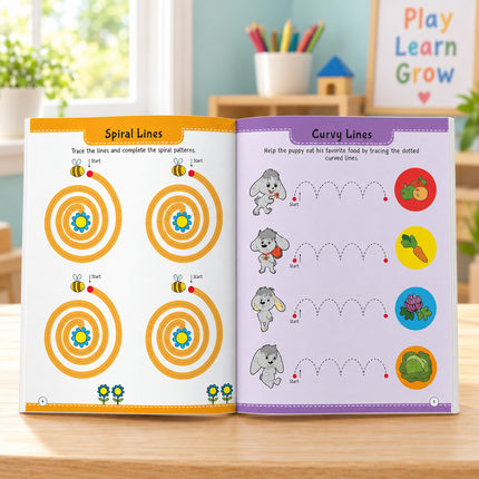 Pencil Control Activity Book for Kids Age 2+ Tracing Practice Writing Skills Workbook