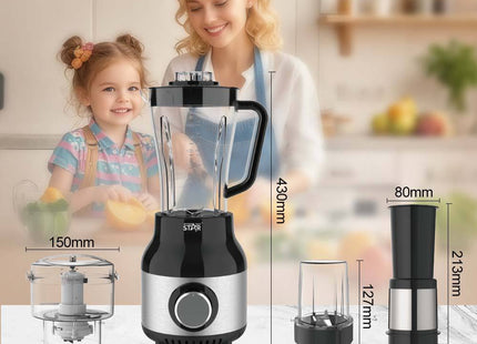Winning Star Blenders Collection | 3-in-1 Portable Blender 0.95L 900W EU Plug Silver, 3-in-1 Portable Blender 0.95L 900W UK Plug Silver, 4-in-1 Blender 1.8L 600W EU Plug Silver, 4-in-1 Blender 1.8L 600W UK Plug Silver | Models ST-5557, ST-5557,...