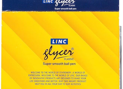 Linc 0.6 mm Glycer Smooth Ball Pen | Black Ink | Set of 10