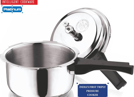 Vinod Platinum Triply Stainless Steel Outer Lid Pressure Cooker