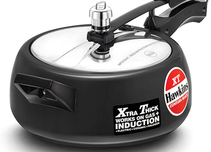Hawkins Black 3, 3.5 Litre Pressure Cooker, Hard Anodised, Induction & Gas Compatible, Black