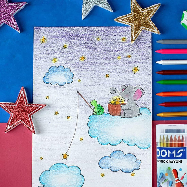 DOMS Art Supplies for Kids Oil Pastels Crayons Water Colours Brush Pens Drawing and Craft Kit