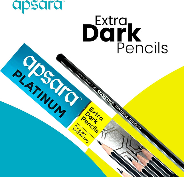 Apsara Platinum Extra Dark Pencils - Pack Of 10